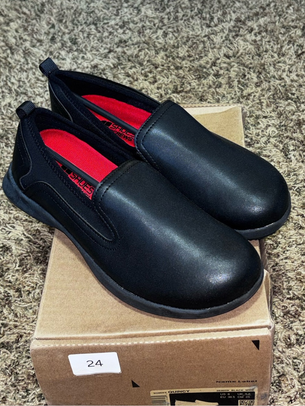 Shoes For Crews Women’s Quincy Work NonSlip size 8 Wide New In Box Black